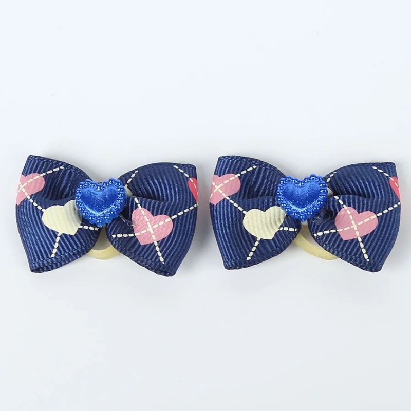 Wholesale Valentine's Day Pet Hair Accessories Dog Hair Bows with Rubber Bands for Small Dogs