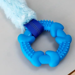 Durable Pet Dog Chew Toys Rubber Bone Plush Toy For Pets Supplies Fit for Puppy Pet Gift Training Interactive Play with Rope