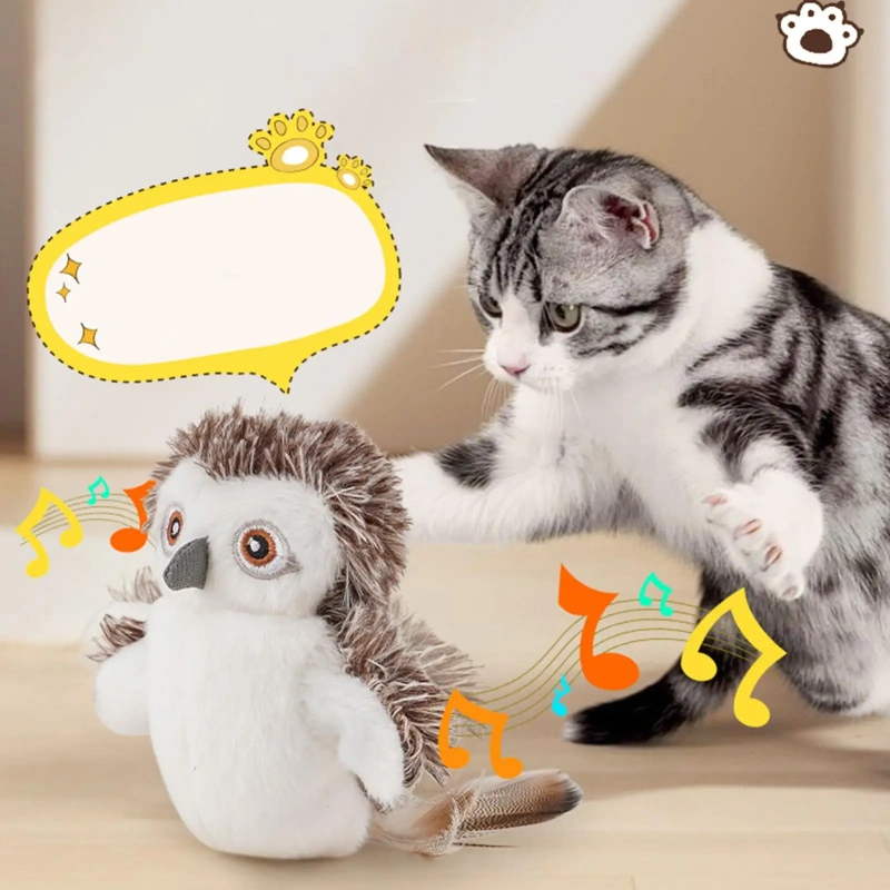 Flapping Bird Cat Toy Rechargeable Bird Simulation Cat Toy With Catnip And 3 Modes Realistic Chirping