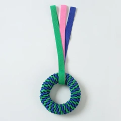 Indestructible Dog Chew Toy Donut, Woven Oxford Rope Toy for Aggressive Chewers, Dental Teething Ring for Large Medium Dogs