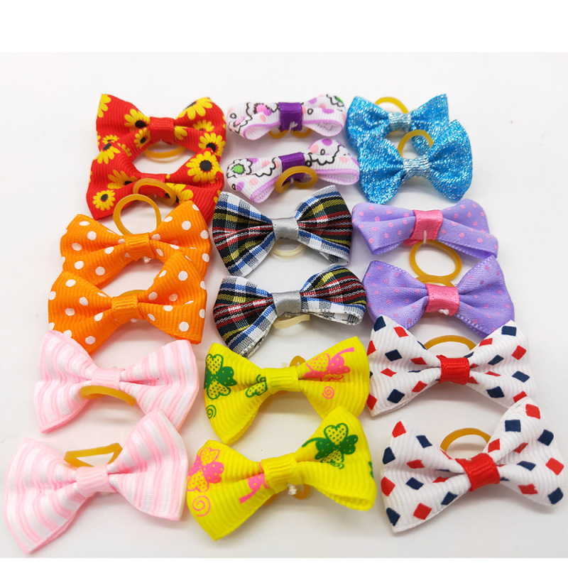 Christmas Dog Bowknot Cat Dog Hair Bow Hat Decoration Bow for Small Dog Headdress