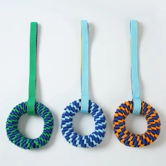 Indestructible Dog Chew Toy Donut, Woven Oxford Rope Toy for Aggressive Chewers, Dental Teething Ring for Large Medium Dogs