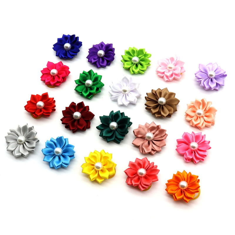 Pet Products Dog Flowers Color Ribbon Bowknot Head Flower Jewelry Mix Styles