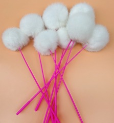Cat Toy New Long Pole Teasing cat Stick Simulation Bite Resistant Rabbit Fur Strip Kitten Teasing cat Stick