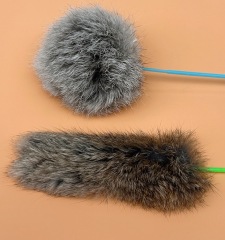 Cat Toy New Long Pole Teasing cat Stick Simulation Bite Resistant Rabbit Fur Strip Kitten Teasing cat Stick