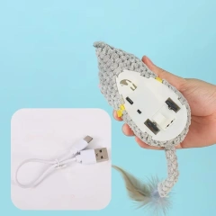 Interactive Electric Mouse Simulation Toy for Cats Self-Entertaining Feather Teasing Stick Fun for Felines