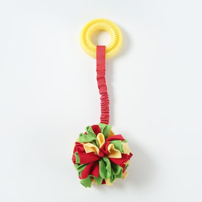 Pet Dog Chew Toys  Eco Friendly Interactive TPR Hidden Food Ring Bungee
