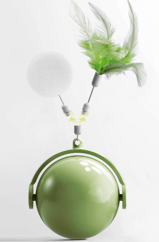 Automatic Teaser Ball Simple Design Interactive Cat Toy with Rope