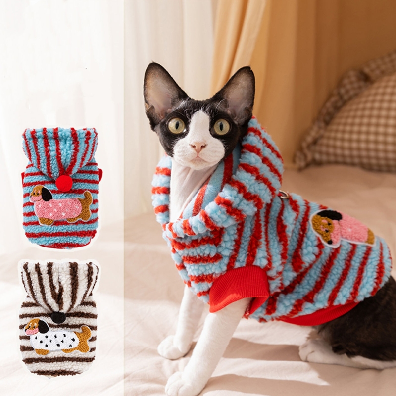 Cartoon Pattern cat Jacket Coat Fashion Striped