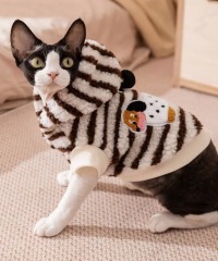 Cartoon Pattern cat Jacket Coat Fashion Striped