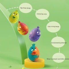 Wholesale Factory Eco-Friendly Cartoon Color Egg Small Size Durable Pet Dog Rubber Chew Toy