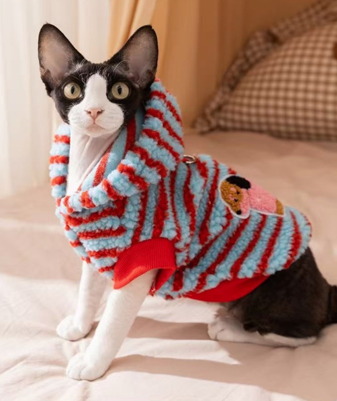 Cartoon Pattern cat Jacket Coat Fashion Striped