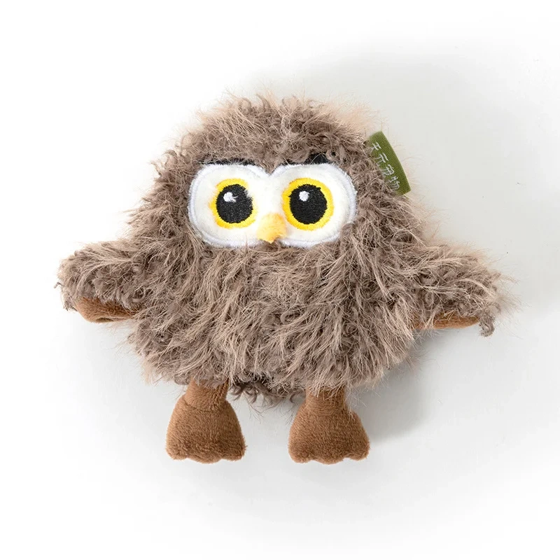 FishPrincess Small Size Smart Owl Electric Cat Toy Soft Interactive Plush Stuffed Chew Toy for Pets