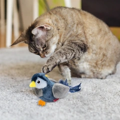 Interactive Bird Cat Toy Realistic Chirping Bird Interactive Toy Creative Teaser Wand Game for Home Boredom Reduction Playtime