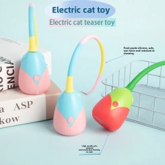 Durable Self-Entertainment Automatic Teasing Cat Ball Toy Eco-Friendly Pet Electric Tail Silicone Toy New Foreign Trade Cat Toy