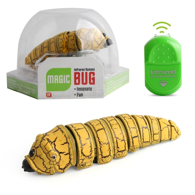 Electric Caterpillar Remote Control Toy With Infrared Remote Control Ghost Bug Spoof Reptiles Kids Adults Party Prank Toy