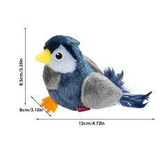 Interactive Bird Cat Toy Realistic Chirping Bird Interactive Toy Creative Teaser Wand Game for Home Boredom Reduction Playtime
