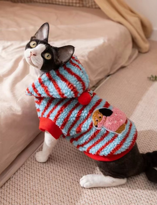 Cartoon Pattern cat Jacket Coat Fashion Striped