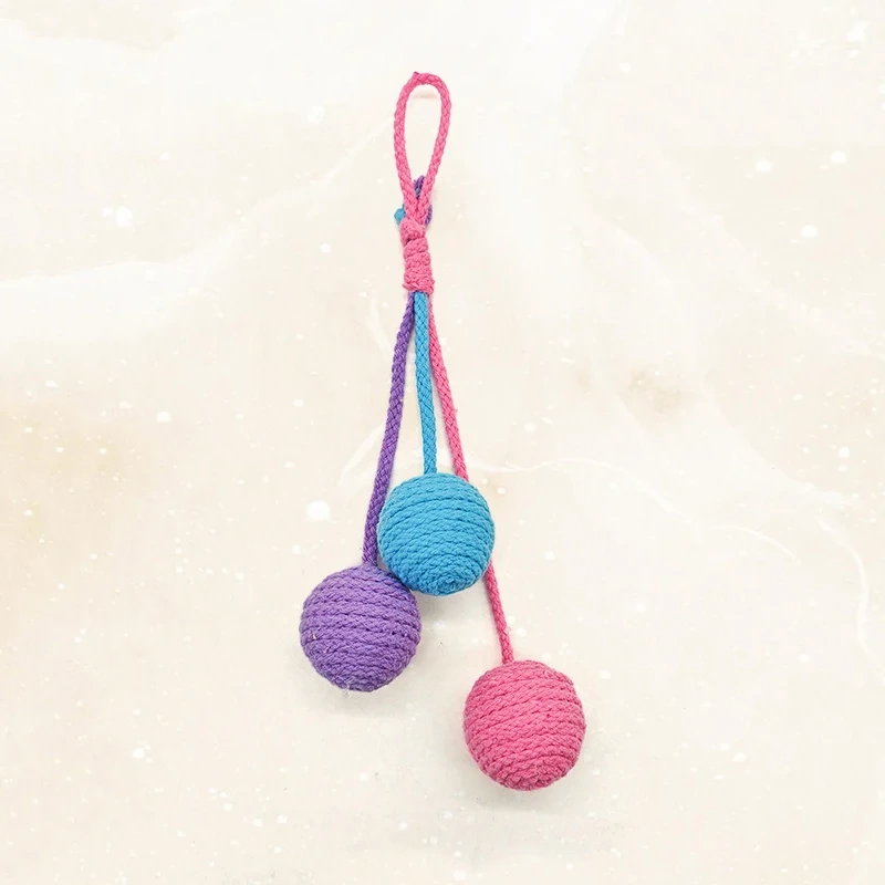 Resistant Chew Toys Can Be Suspended Cat Teasing Toys Cotton Rope Ball Toy Nontoxic Durable Interactive Cog Toy Pet Accessories