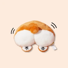 Best-selling Interactive Teething Anti-tear Corgi Hip Plush Squeaky Animal Model Dog Chew Toy