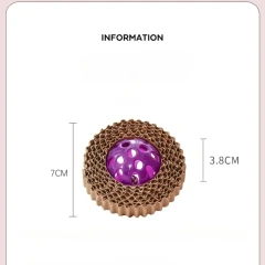 2Pcs Cat Scratch Board Cat Toy Corrugated Paper Cats Claw Board with Plastic Bells Cats Entertainment Toy Random Color