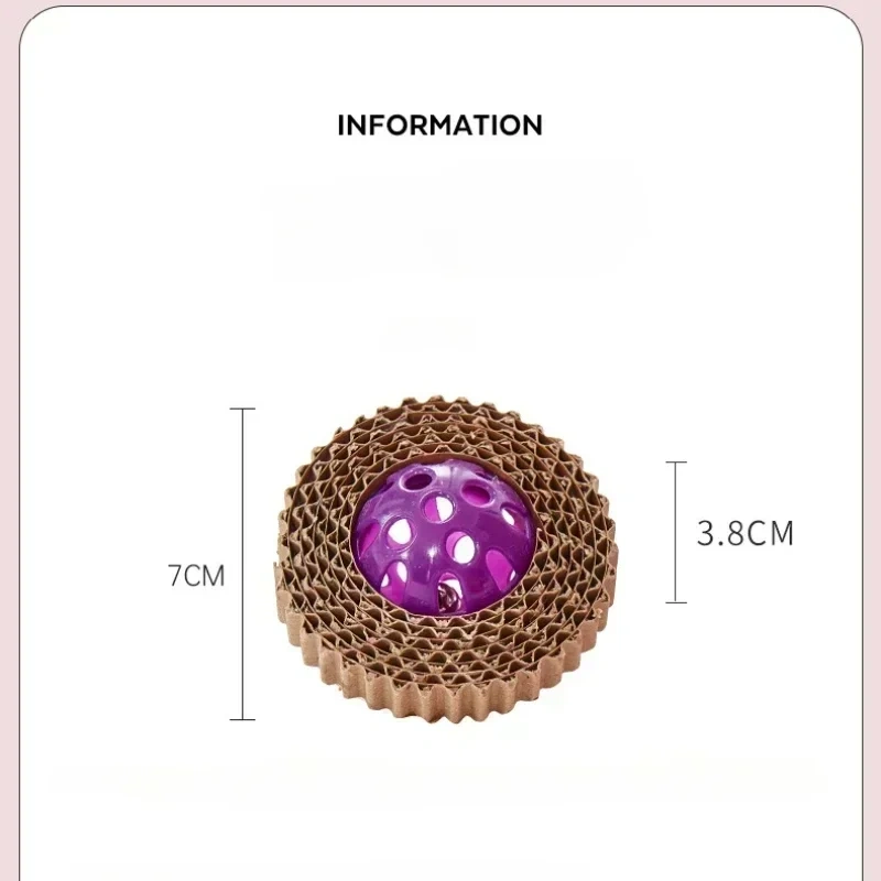 2Pcs Cat Scratch Board Cat Toy Corrugated Paper Cats Claw Board with Plastic Bells Cats Entertainment Toy Random Color