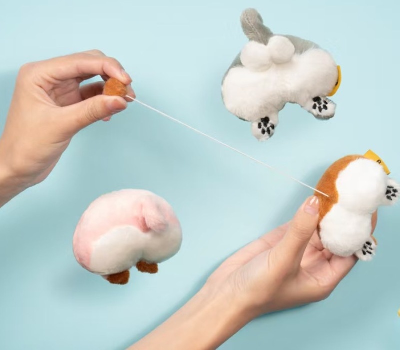 Best-selling Interactive Teething Anti-tear Corgi Hip Plush Squeaky Animal Model Dog Chew Toy
