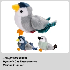 Interactive Bird Cat Toy Realistic Chirping Bird Interactive Toy Creative Teaser Wand Game for Home Boredom Reduction Playtime