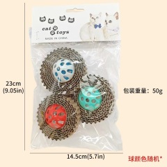 3Pcs Cat Scratch Board Cat Toy Corrugated Paper Cats Claw Board with Plastic Bells