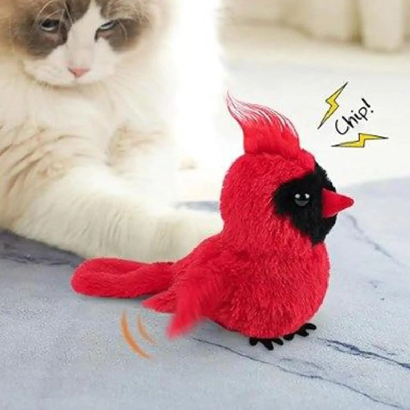 Bird Cat Toy Fly Bird Cat Toy Realistic Flapping Wings Electric Plush Doll for Rabbit Medium Large Breed Mental Stimulation