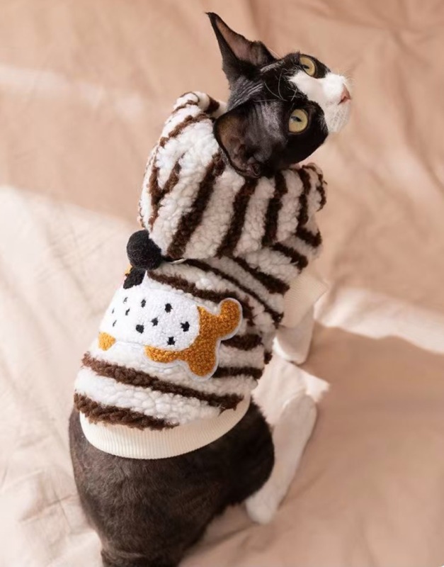 Cartoon Pattern cat Jacket Coat Fashion Striped