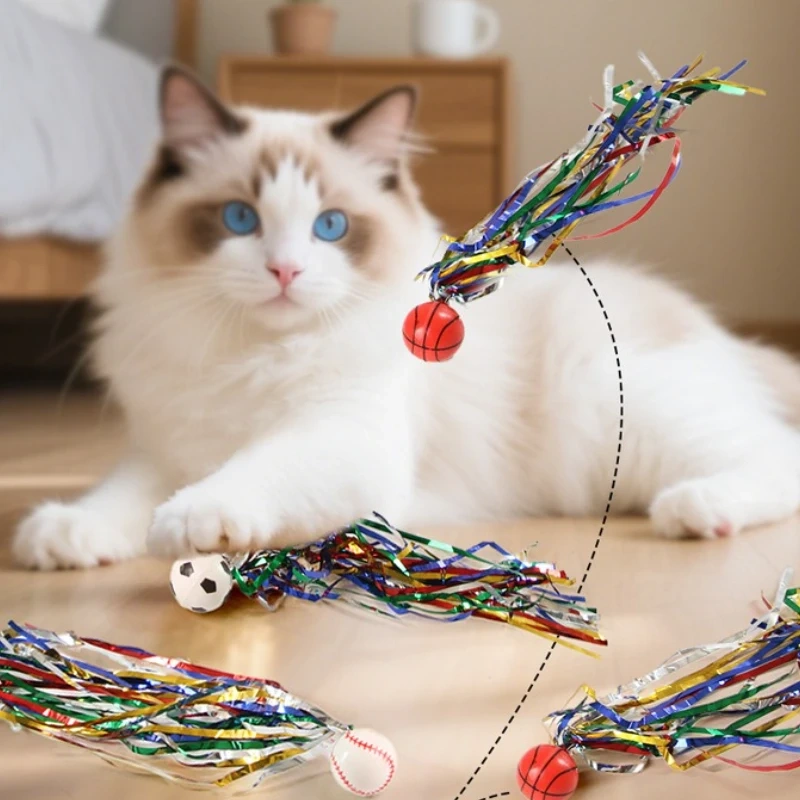 3pcs Cat Chew Toy Bouncy Ball Interactive Bite-resistant Kitten Toy Self-indulgent Training Teeth Cleaning Cat Toy Supplies