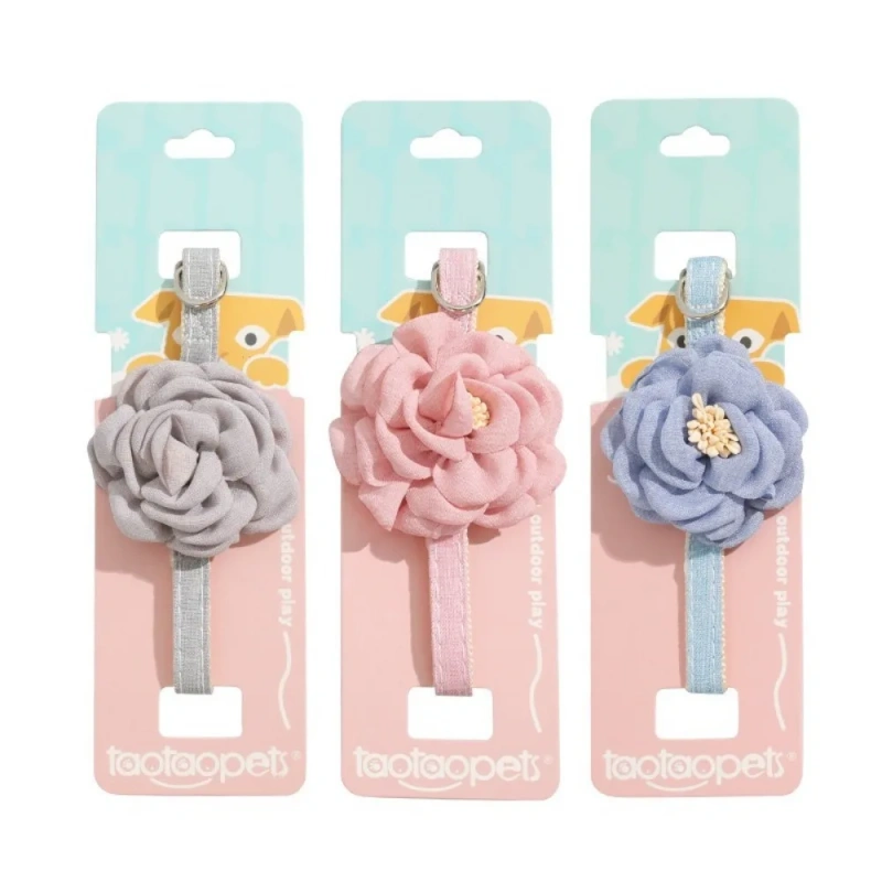 New Buckle Pet Cat Collar with 3D Flower Soft Healthy Cats Collar Adjustable Safe Puppy Pet Collar Pet Decorative