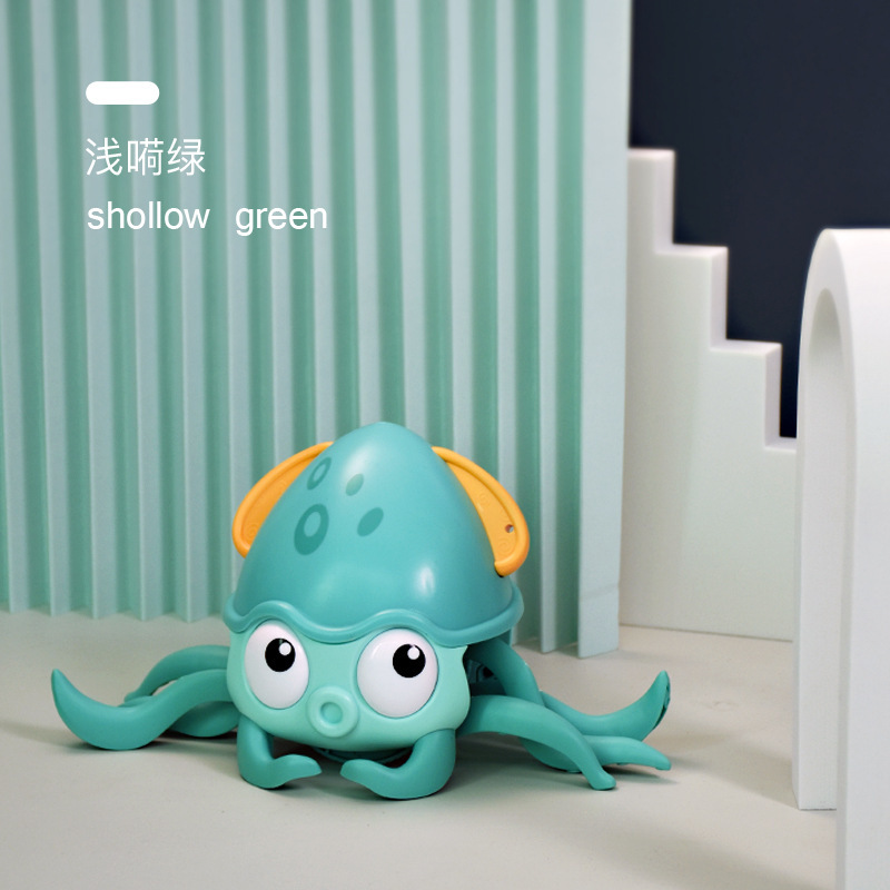 Rechargeable, light-up, and musical crawling toy for human-pet interaction