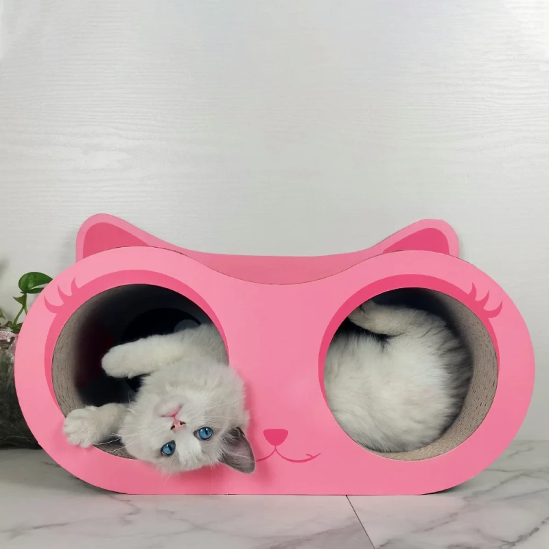 ICLE-Big Size Glasses-Shape Cat Scratcher Lounge With Toys Cat Scratcher Nest Cat Scratch Board