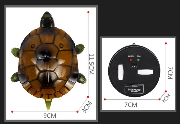 [Funny] Trick Electronic Pet RC Simulation Sound & Light Tortoise Robot Model Prank Toy Remote Control Smart Animal Kids Gift