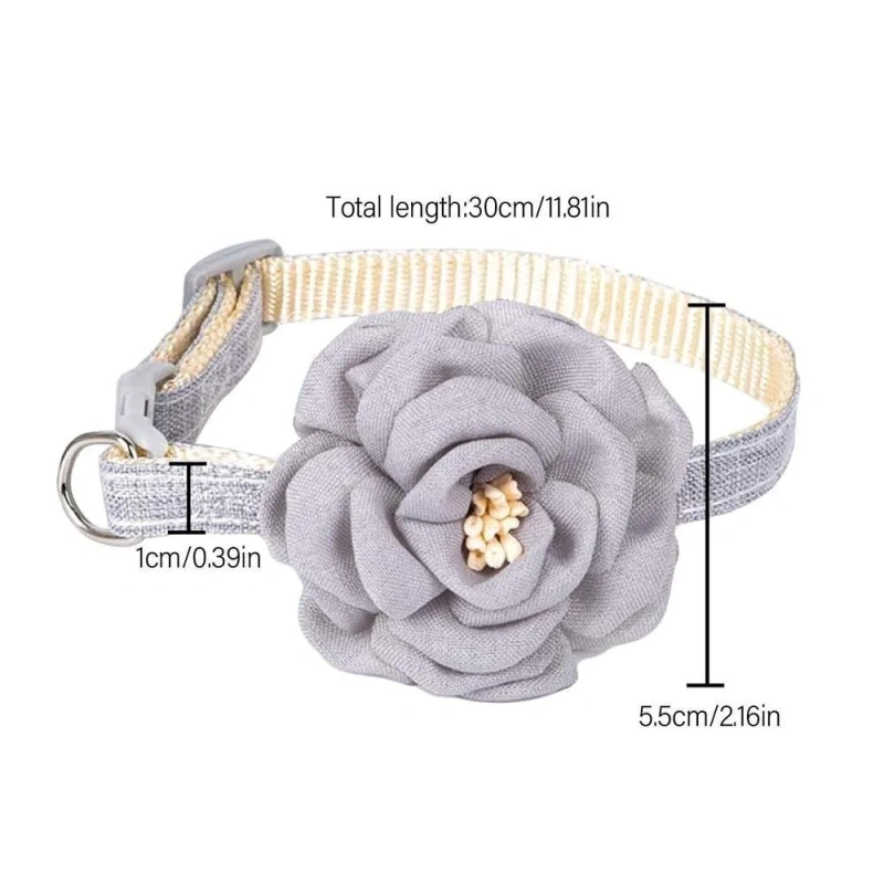 New Buckle Pet Cat Collar with 3D Flower Soft Healthy Cats Collar Adjustable Safe Puppy Pet Collar Pet Decorative