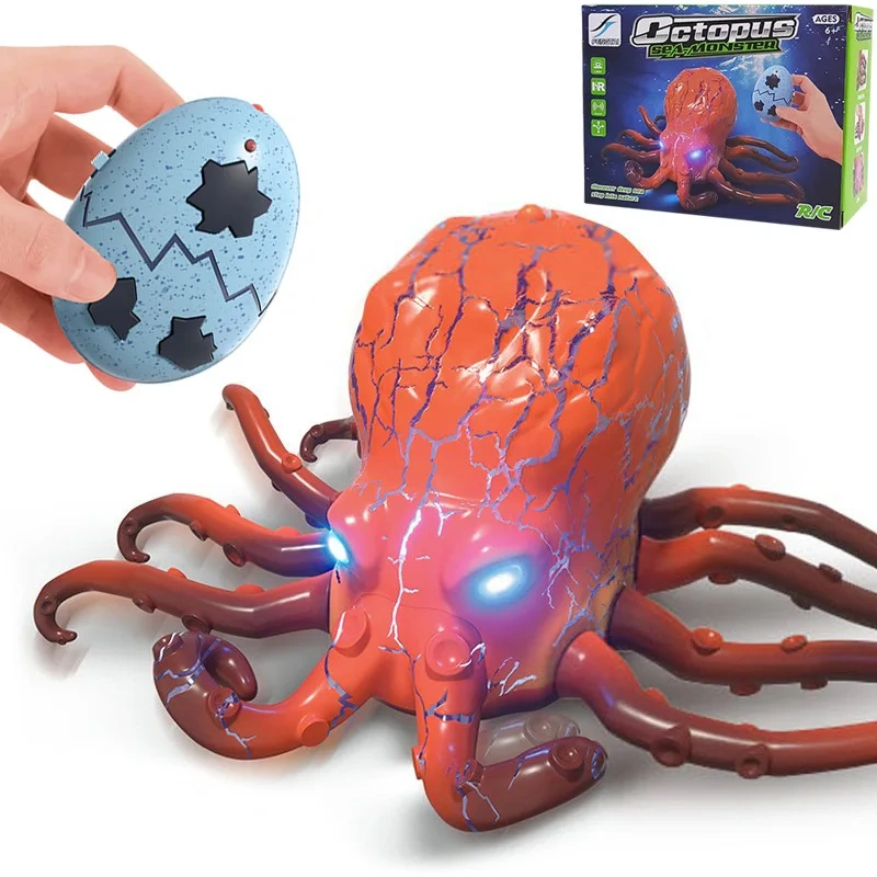 Infrared RC Octopus Toy Electric Crawling Squid Realistic Animal Model Prank Interactive Pet Funny Robot Gift for Kids and Adult