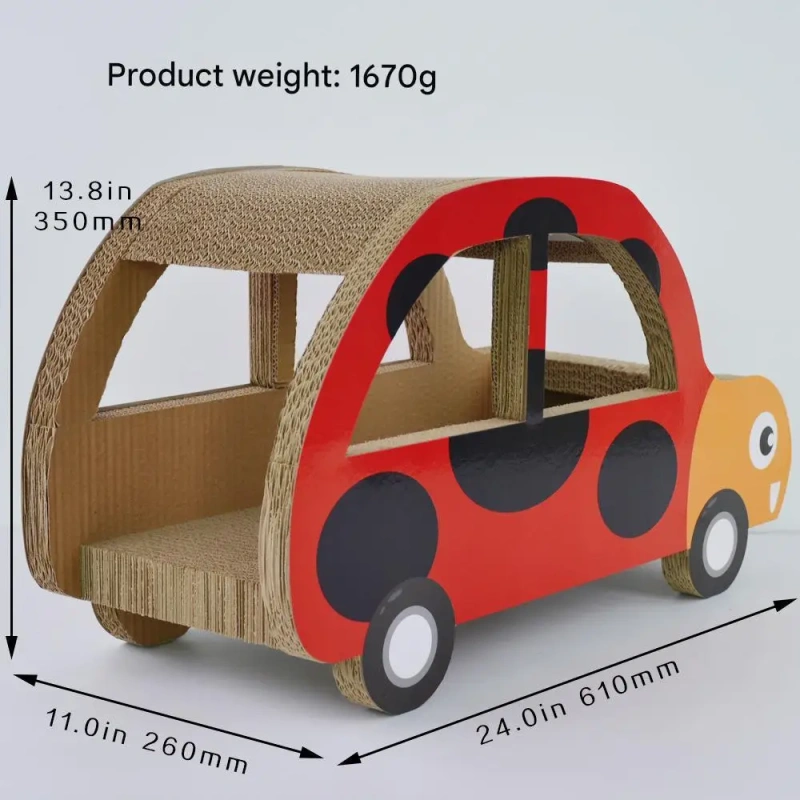 ICLE-Custom New Style Little Scarab Bus Cat Scratching Board Cat Climbing Frame Corrugated Paper Nest Cat Toy Claw Board