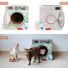 Hot Sale Washing Machine House Shaped Cat Scratcher Corrugated Custom Shaped Cat Scratcher House