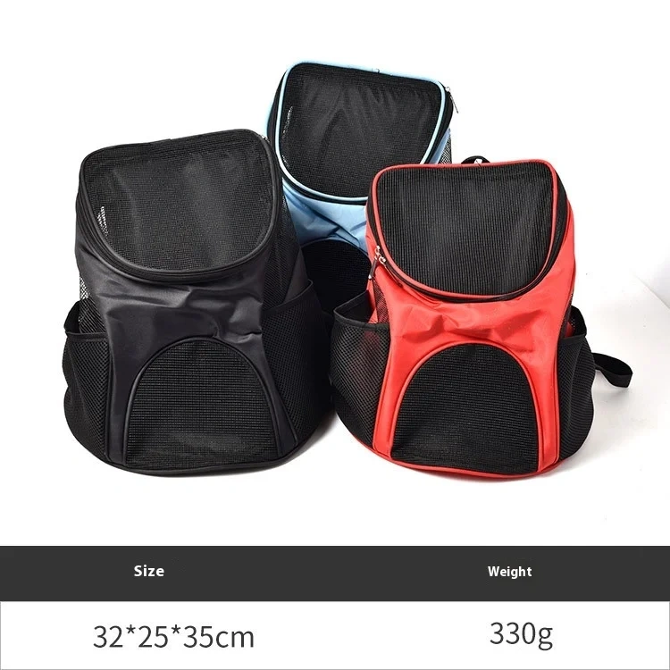 Fashionable Portable Foldable Polyester Pet Backpack with Zipper Closure Breathable Teddy Bag for Cat Dog Outings Solid Pattern