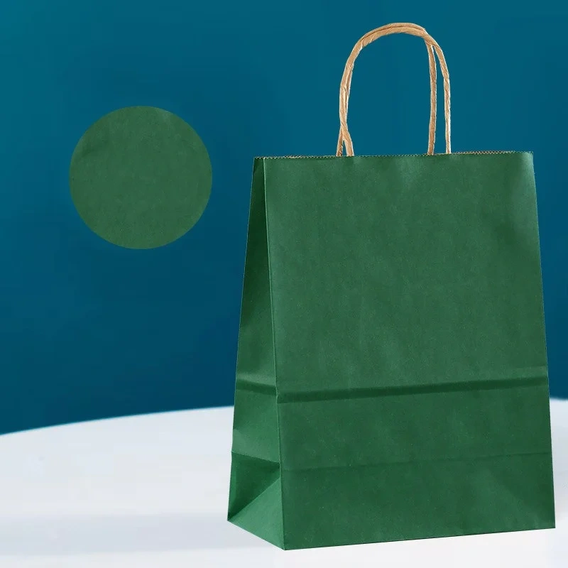 Classic Kraft Paper Gift Candy Bag Colored Hand-Held Paper Bags Wedding Party Decoration Colorful Shopping Food Bread Handbag