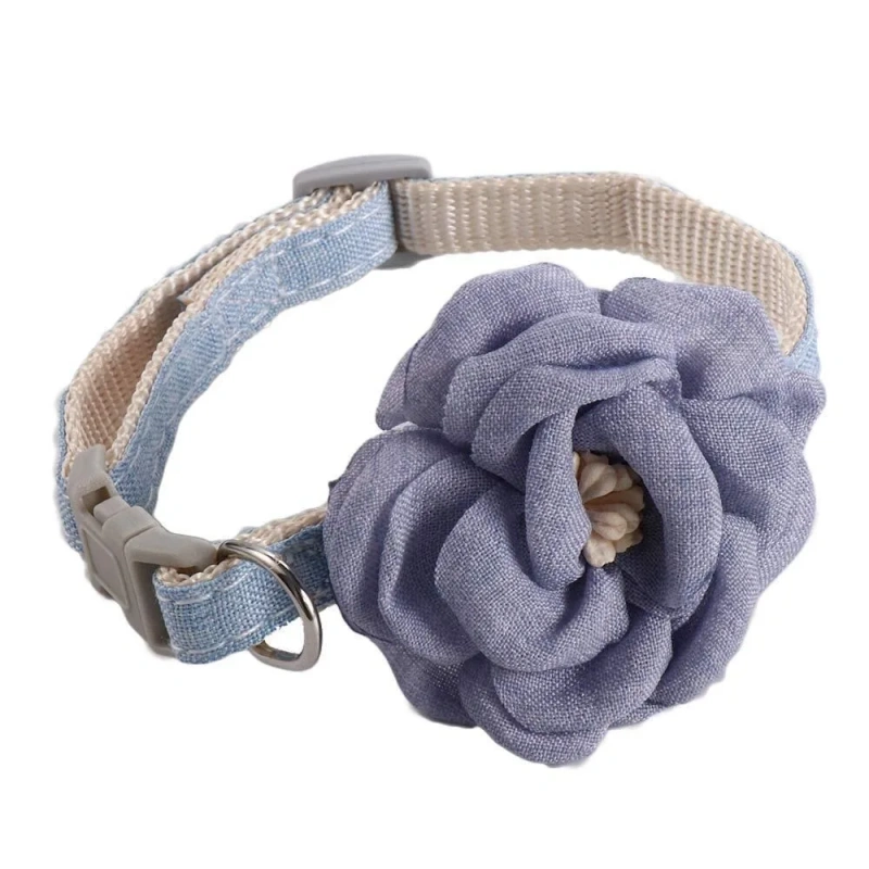 New Buckle Pet Cat Collar with 3D Flower Soft Healthy Cats Collar Adjustable Safe Puppy Pet Collar Pet Decorative