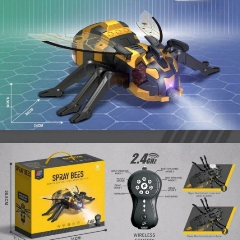 Remote Control Spraying Insect Toy Bee Spider Dragonfly Octopus Children's Gift Toys Educational Interactive Playtime