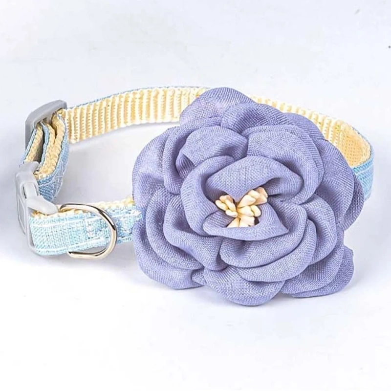 New Buckle Pet Cat Collar with 3D Flower Soft Healthy Cats Collar Adjustable Safe Puppy Pet Collar Pet Decorative