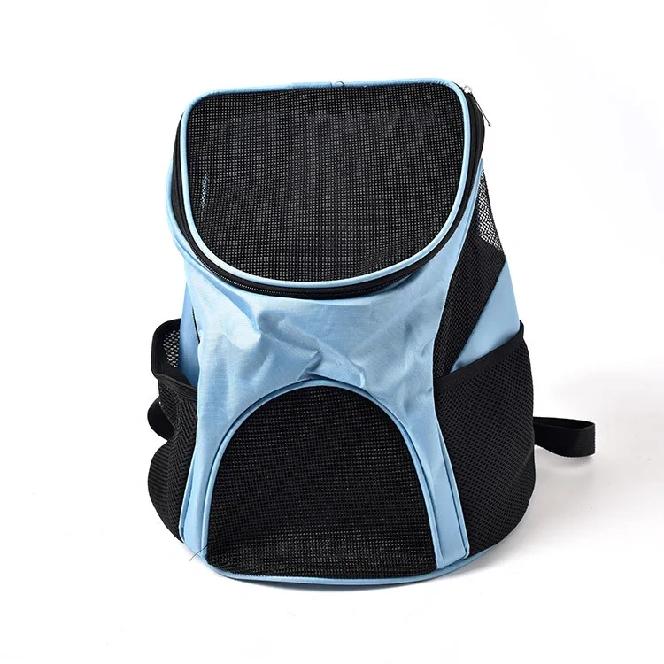 Fashionable Portable Foldable Polyester Pet Backpack with Zipper Closure Breathable Teddy Bag for Cat Dog Outings Solid Pattern