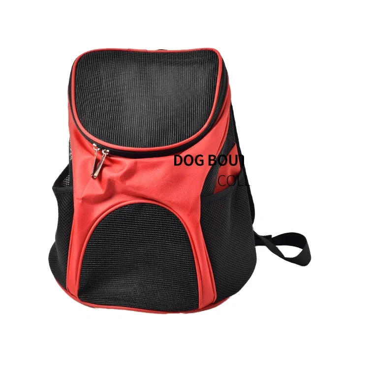Fashionable Portable Foldable Polyester Pet Backpack with Zipper Closure Breathable Teddy Bag for Cat Dog Outings Solid Pattern