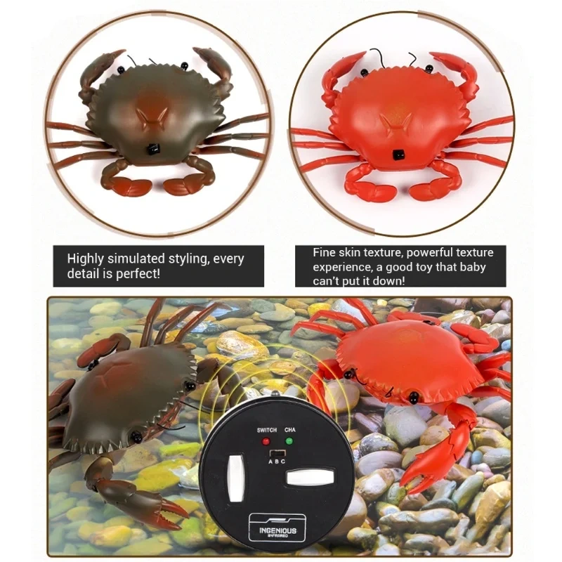 Electric Crab Toy With Remote Control Simulate Crab Shape RC Toy With Light