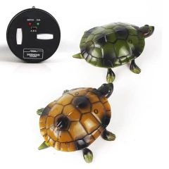 [Funny] Trick Electronic Pet RC Simulation Sound & Light Tortoise Robot Model Prank Toy Remote Control Smart Animal Kids Gift