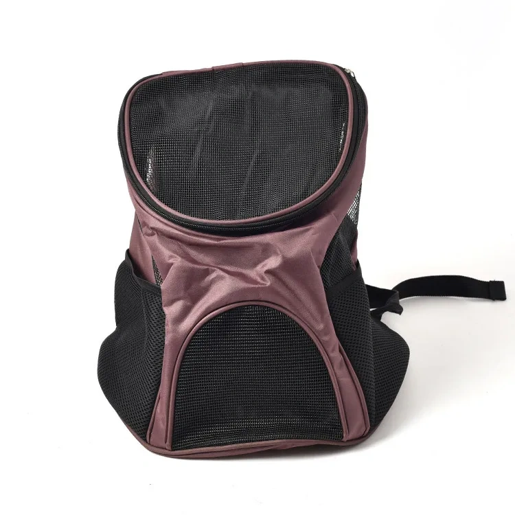Fashionable Portable Foldable Polyester Pet Backpack with Zipper Closure Breathable Teddy Bag for Cat Dog Outings Solid Pattern